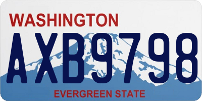 WA license plate AXB9798