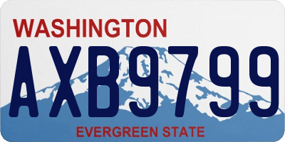 WA license plate AXB9799