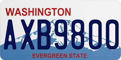 WA license plate AXB9800