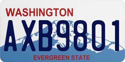 WA license plate AXB9801