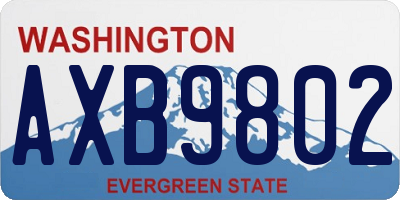 WA license plate AXB9802