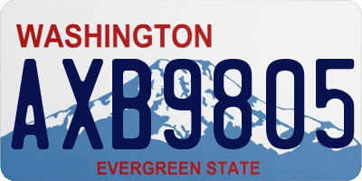 WA license plate AXB9805
