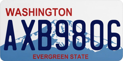 WA license plate AXB9806