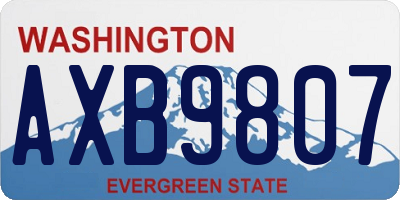 WA license plate AXB9807