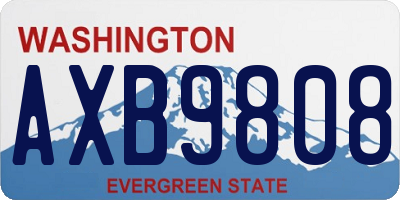 WA license plate AXB9808