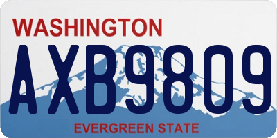 WA license plate AXB9809