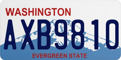 WA license plate AXB9810