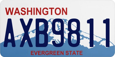 WA license plate AXB9811