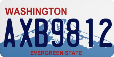 WA license plate AXB9812