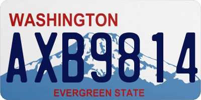 WA license plate AXB9814