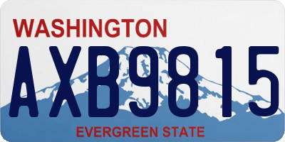 WA license plate AXB9815