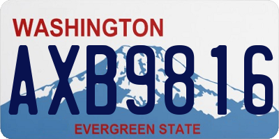 WA license plate AXB9816