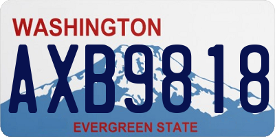 WA license plate AXB9818