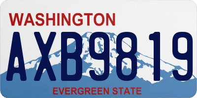 WA license plate AXB9819