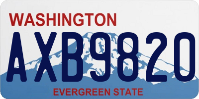 WA license plate AXB9820