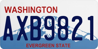WA license plate AXB9821