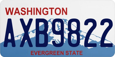 WA license plate AXB9822