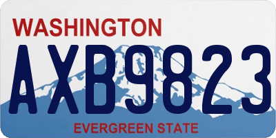 WA license plate AXB9823