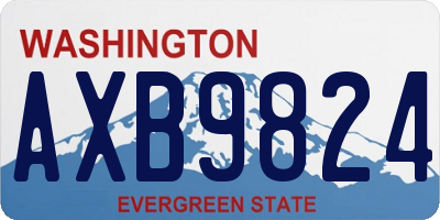 WA license plate AXB9824