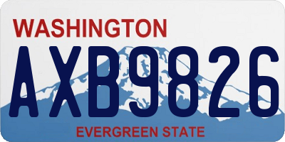 WA license plate AXB9826