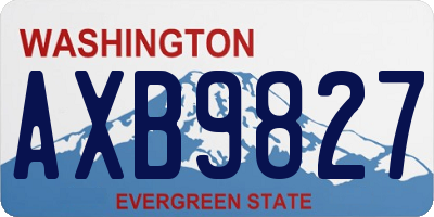 WA license plate AXB9827