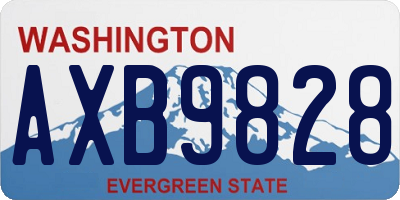 WA license plate AXB9828