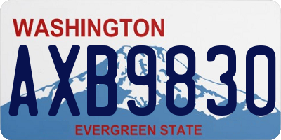 WA license plate AXB9830