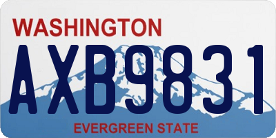 WA license plate AXB9831