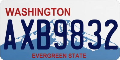 WA license plate AXB9832