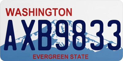 WA license plate AXB9833