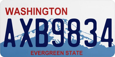 WA license plate AXB9834