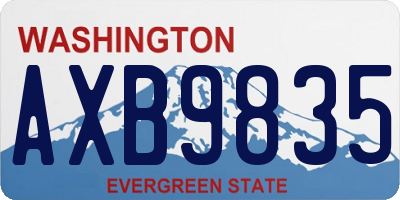 WA license plate AXB9835