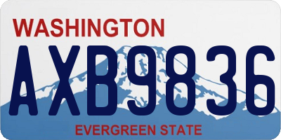 WA license plate AXB9836