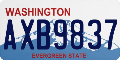 WA license plate AXB9837