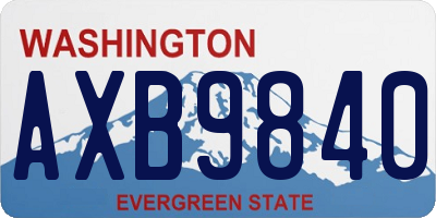 WA license plate AXB9840