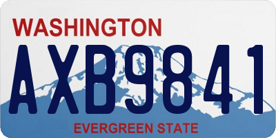 WA license plate AXB9841