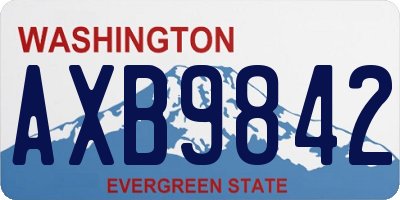 WA license plate AXB9842