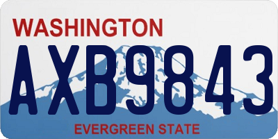 WA license plate AXB9843