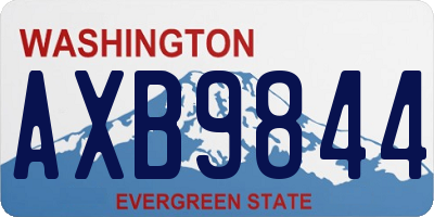 WA license plate AXB9844