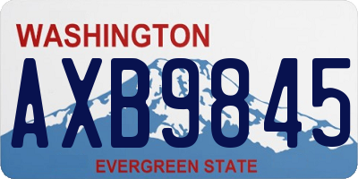 WA license plate AXB9845
