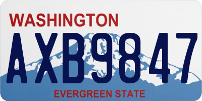 WA license plate AXB9847