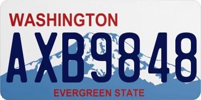 WA license plate AXB9848