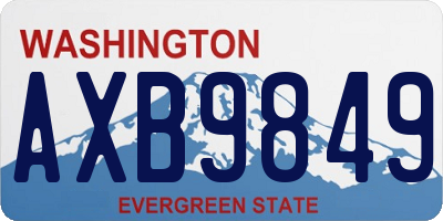 WA license plate AXB9849