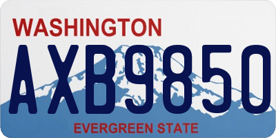 WA license plate AXB9850