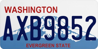 WA license plate AXB9852
