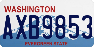 WA license plate AXB9853