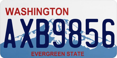 WA license plate AXB9856