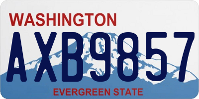 WA license plate AXB9857