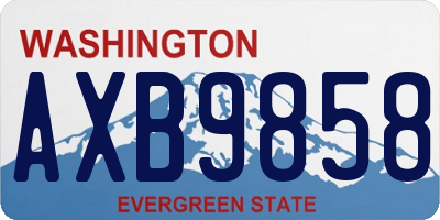 WA license plate AXB9858