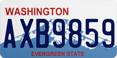 WA license plate AXB9859